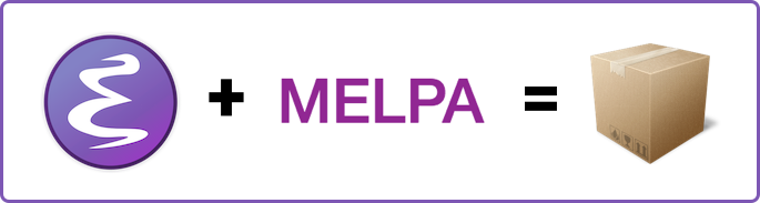 An addition of the Emacs Logo and the Melpa Logo results in a package